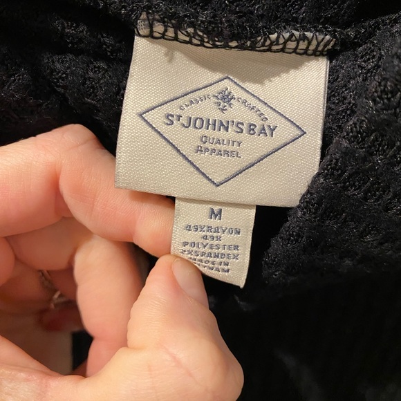 St. John's Bay Black Cowl Neck Sweater - Picture 4 of 7